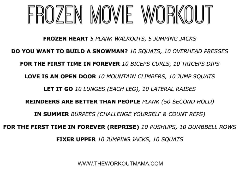 Frozen Movie Workout